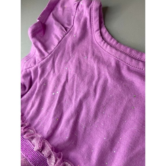 Cat & Jack baby girl‎ 12 month purple glitter tutu dress matching bloomers - Picture 3 of 4